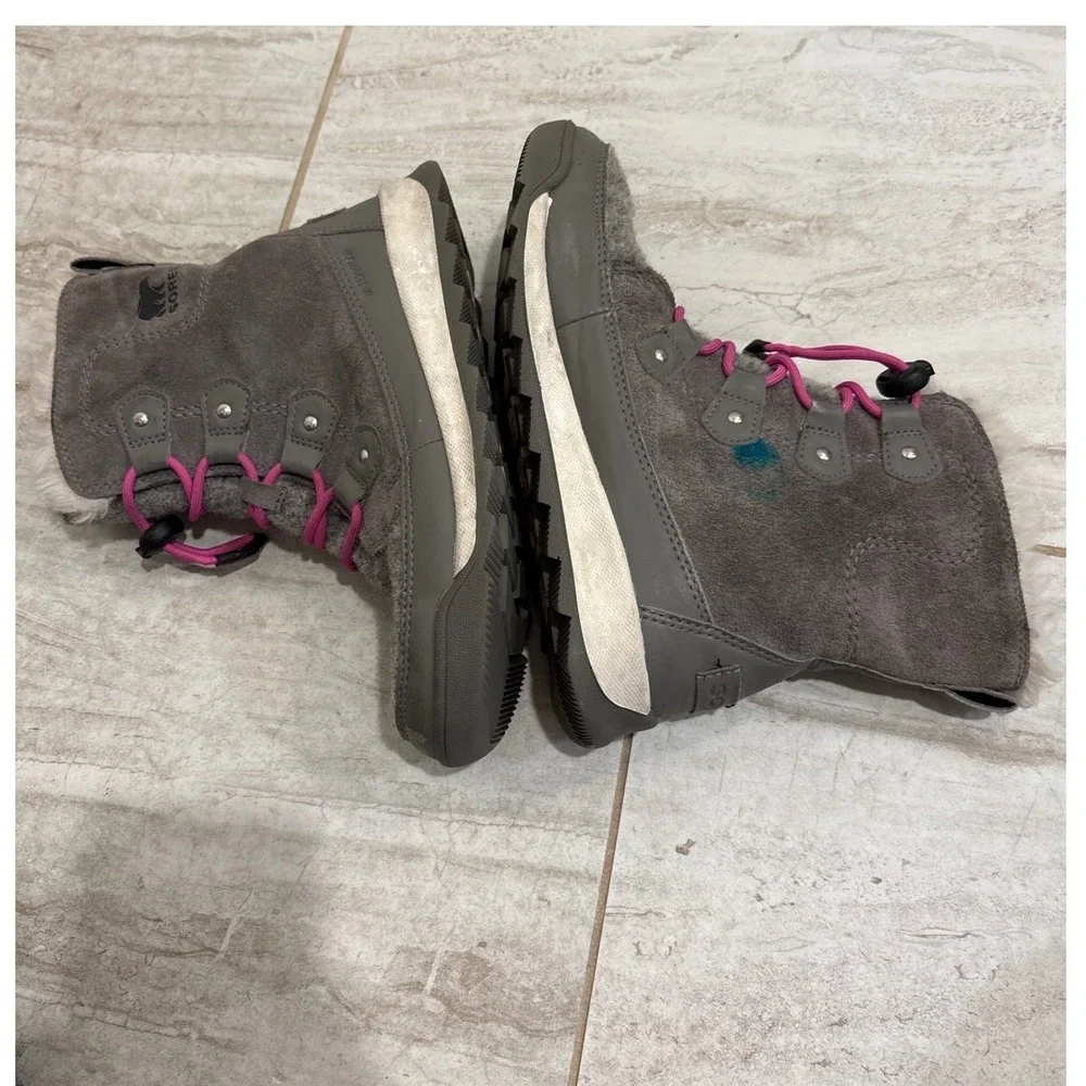 Sorel Youth Whitney II Joan Lace Waterproof‎ Snow Boots Size 4